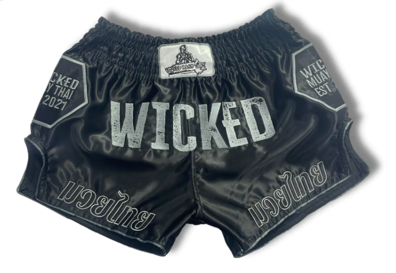 Black & White Muay Thai Shorts