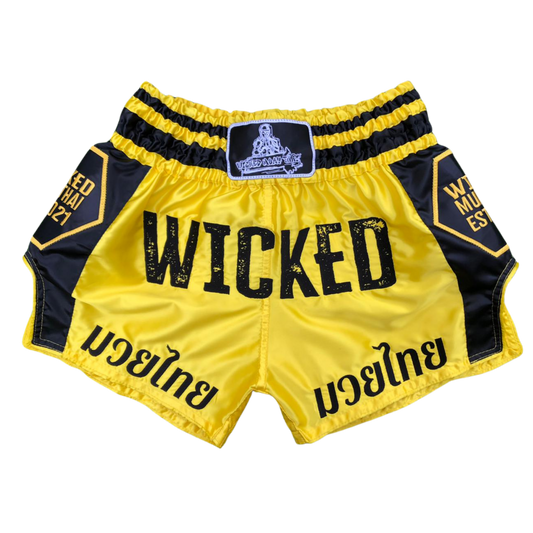 Yellow and Black Muay Thai Shorts