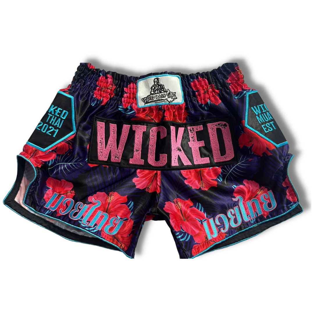 Hawaiian Flower Muay Thai Shorts