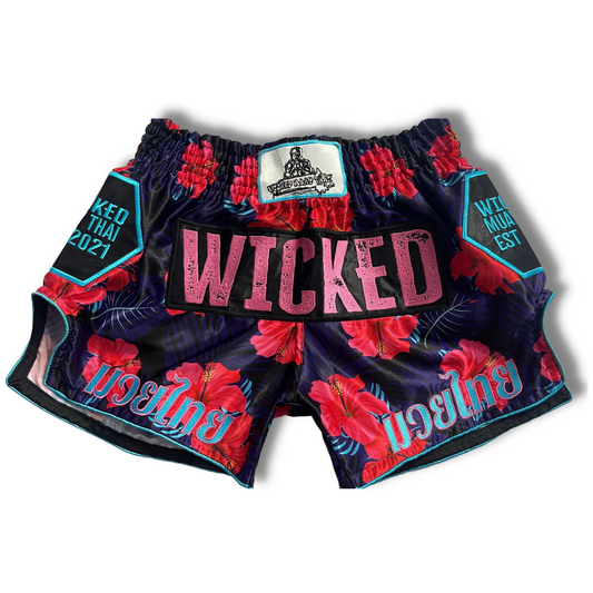 Hawaiian Flower Muay Thai Shorts