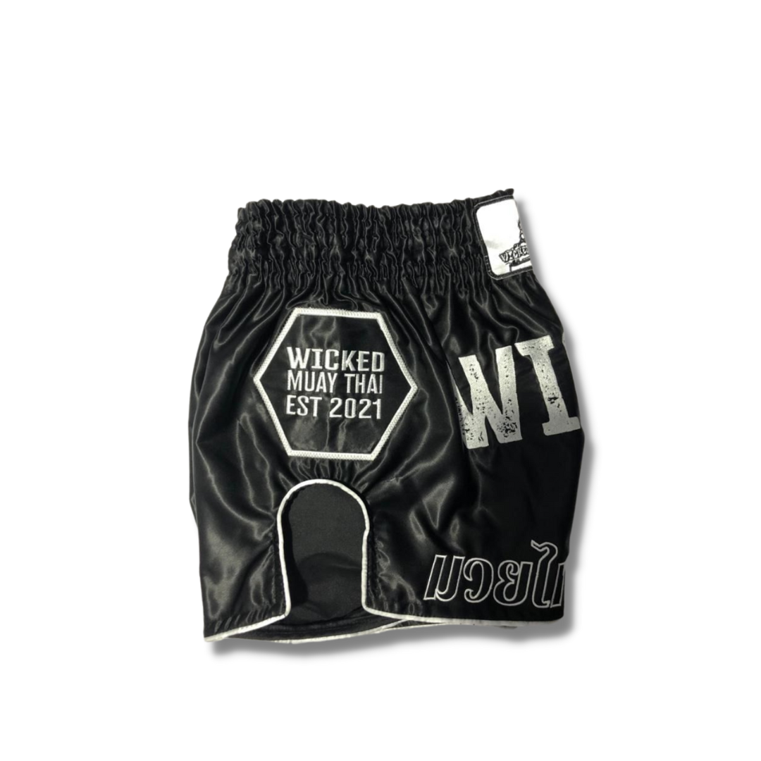 Black & White Muay Thai Shorts