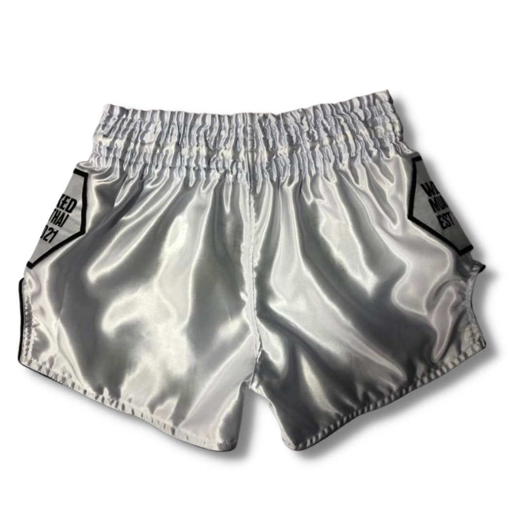 White Muay Thai Shorts Back